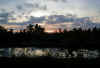 Sun setting over the rice paddies outside Ubud